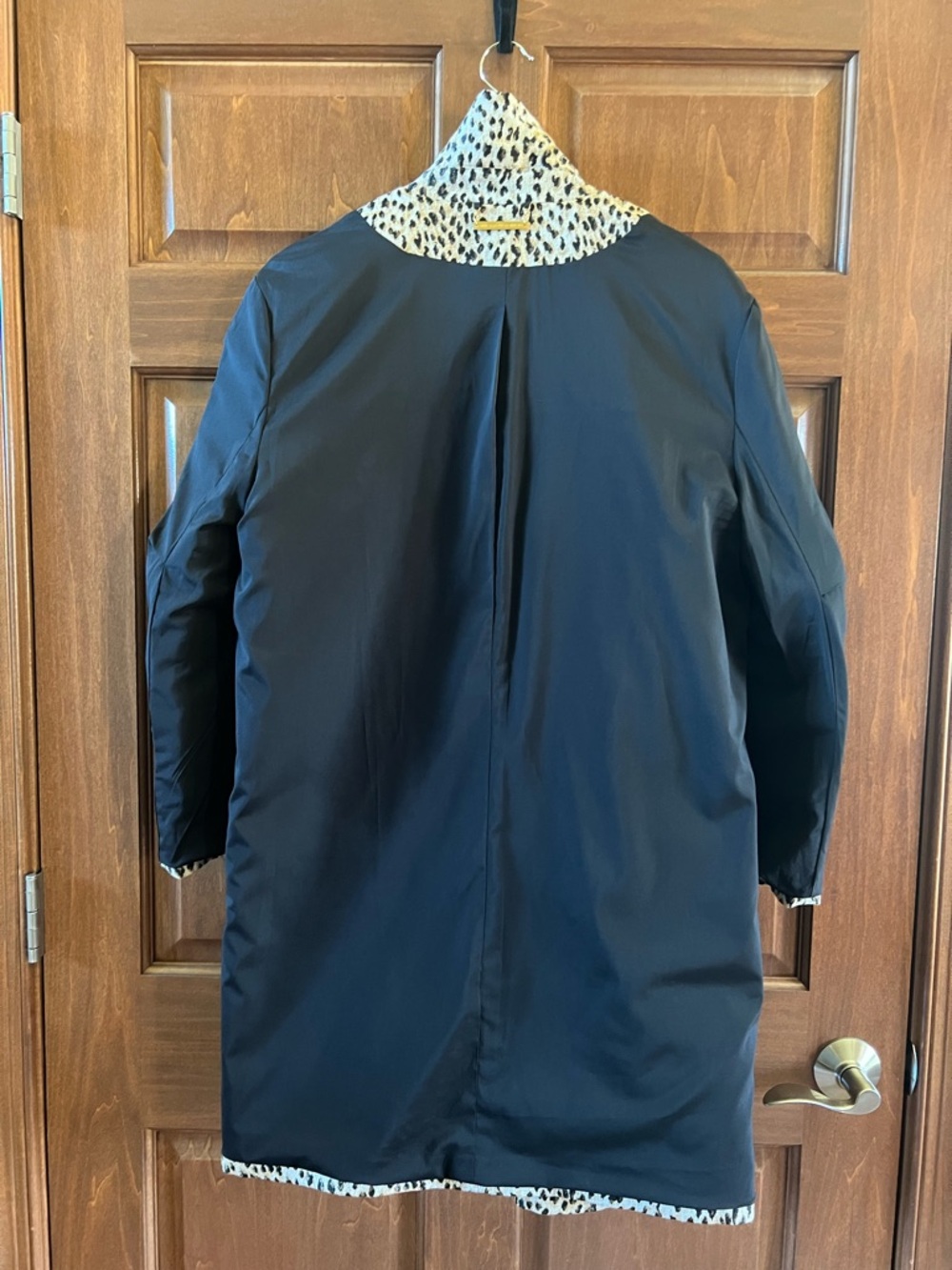Diane Von Furstenberg Leopard Print Coat Duster Tan Black Size 12 - Picture 12 of 16